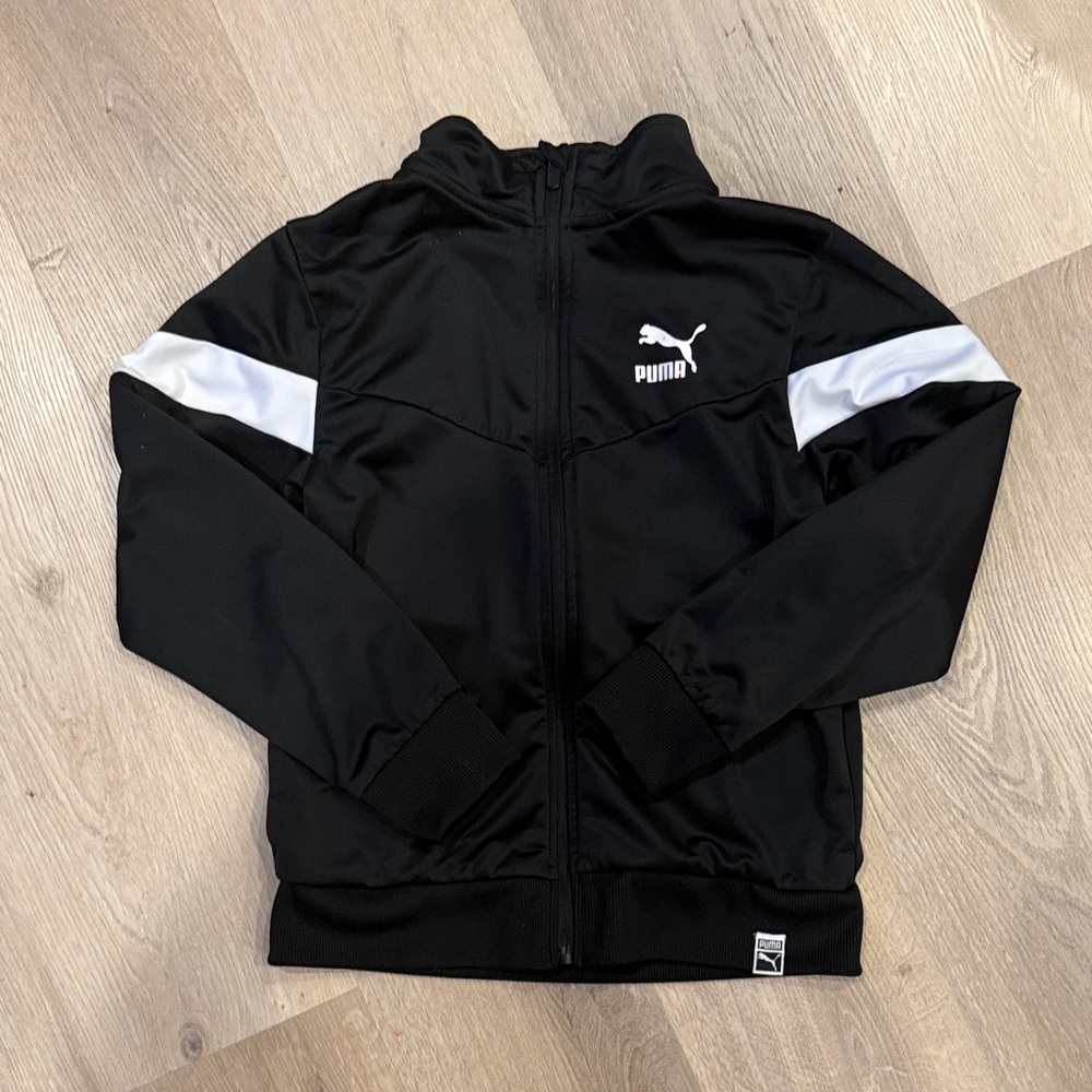 Puma Kids Black and White Jacket